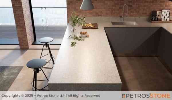 Plain Beige Quartz Countertop