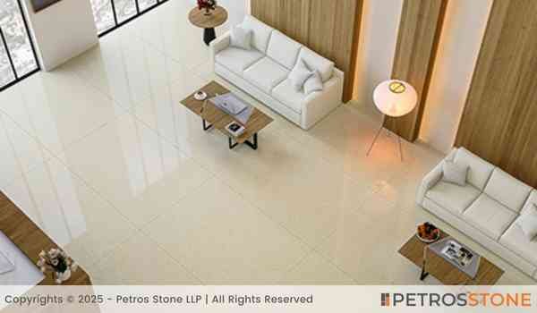 Plain Beige Quartz Flooring