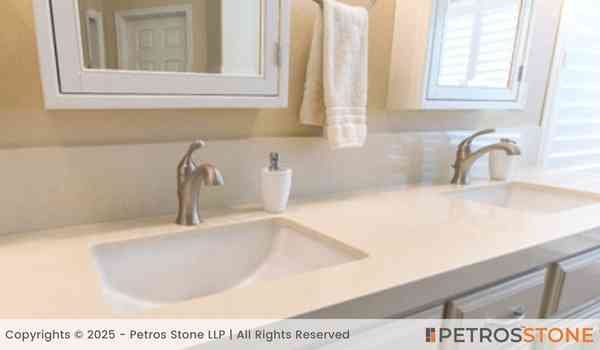 Plain Beige Quartz Vanity